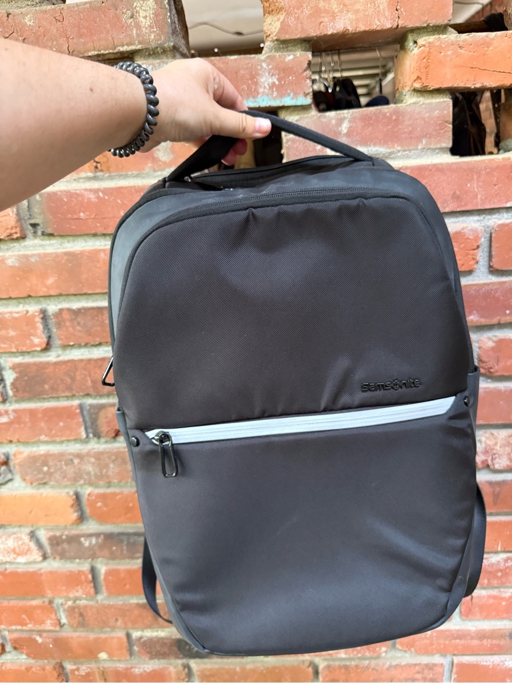Samsonite Charcoal Gray Everyday Backpack with Light Gray Zip Jacquard by Google